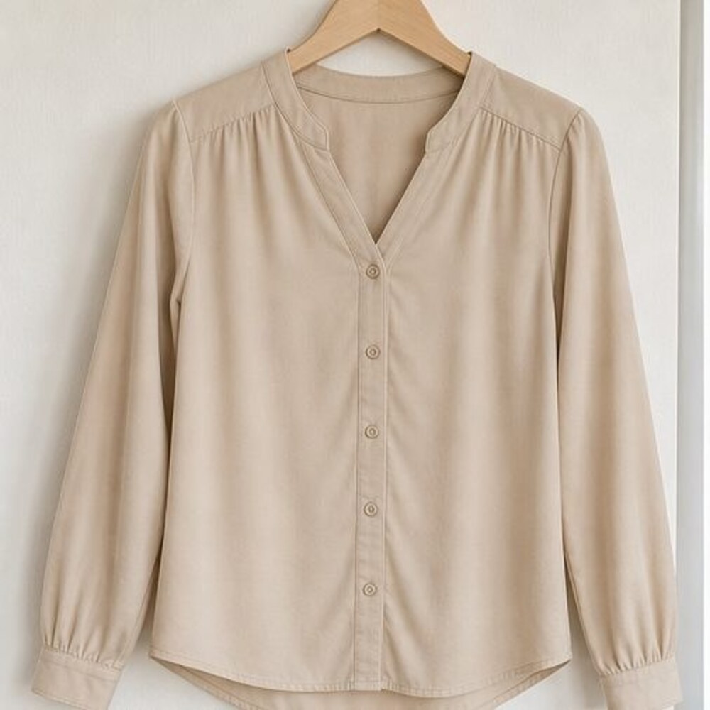 Sand Ruffle Blouse